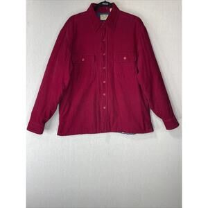 Vintage Oakton Ltd. Corduroy Quilted Shacket Womens SZ Large Cranberry Burgundy